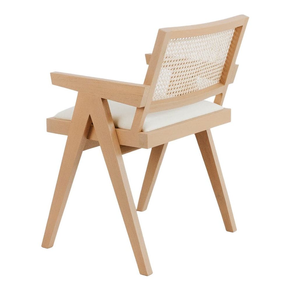 Pierre Jeanneret Dining Armchair with Seat Pad-France & Son-FL1336NTRL-Dining ChairsNatural Teak-Single-3-France and Son