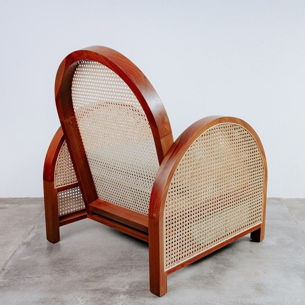 Arc Cane Lounge Chair-France & Son-FL1342-Lounge Chairs-3-France and Son