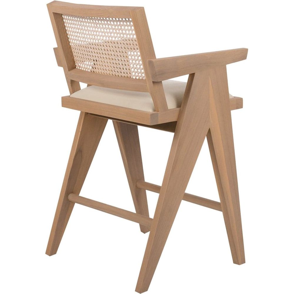 Jeanneret Barstool With Arms and Back with Padded Seat-France & Son-FL1375CNTR-Bar StoolsCounter Height-5-France and Son