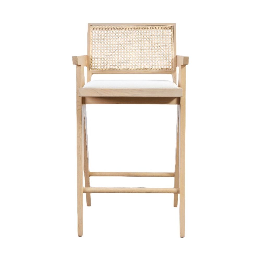 Jeanneret Bar + Counter Stool with Padded Seat