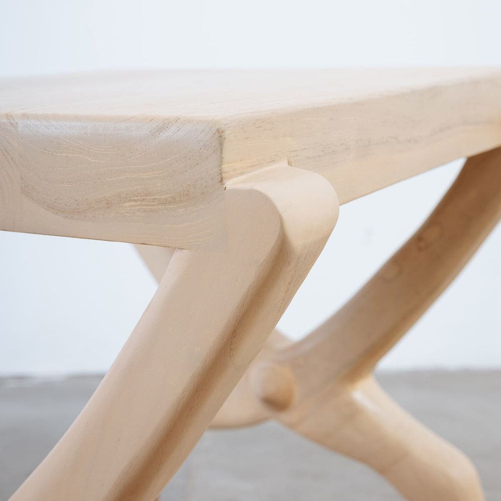 Hoofed Cross Leg End Table-France & Son-FL1435IVORY-Side Tables-3-France and Son