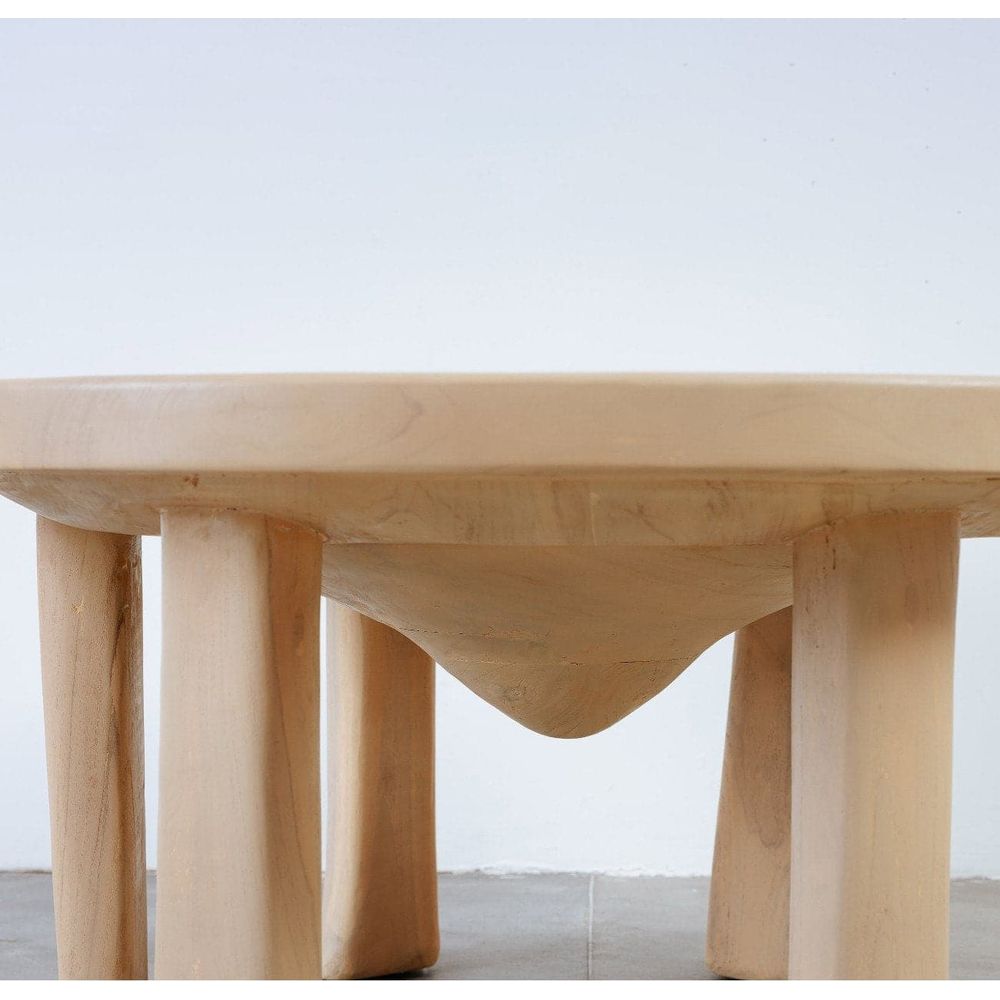 Paw Foot Round Coffee Table-France & Son-FL1436IVORY-Coffee Tables-3-France and Son