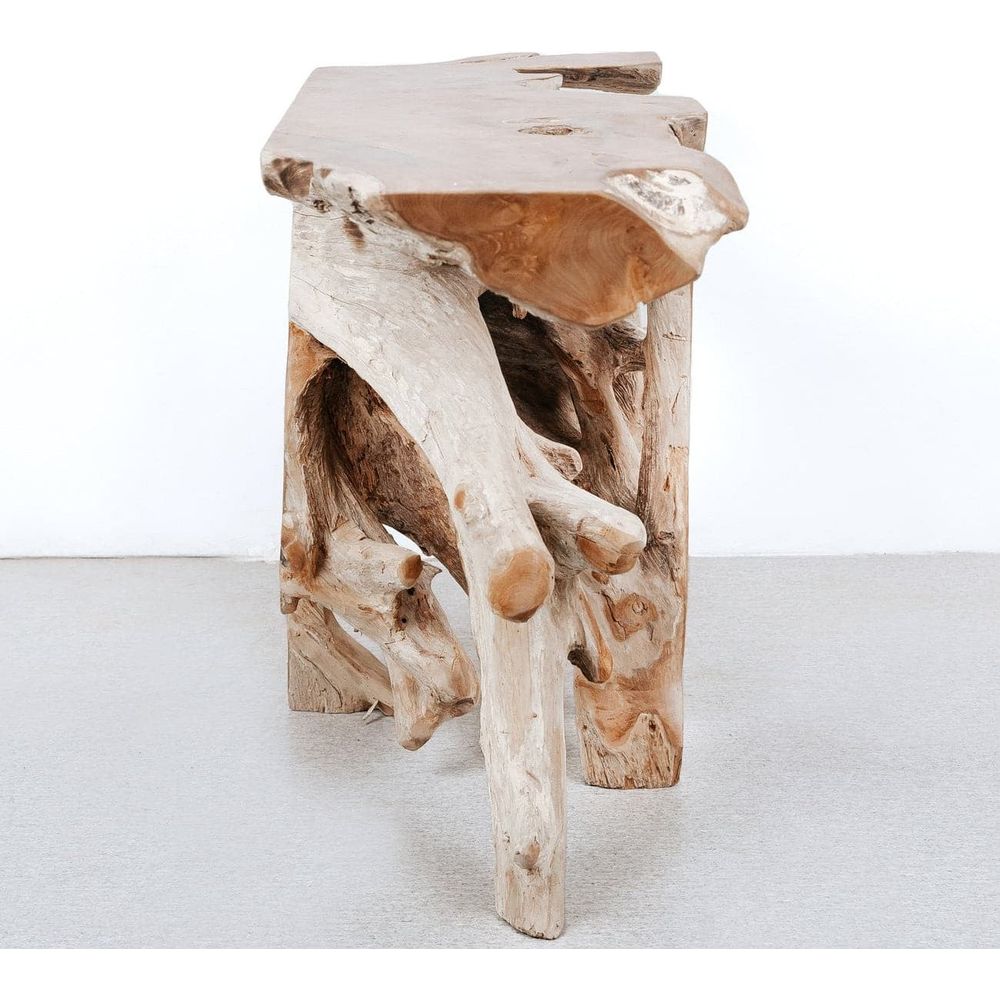 Organic Teak Console Table - Burnt Black-France & Son-FL1413BLK-Console TablesBlack-7-France and Son