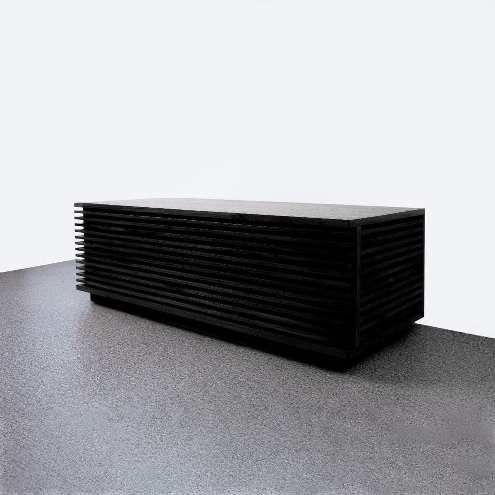 Jensen Slatted Teak Storage Bench-France & Son-FL1529BLK-BenchesBlack-48"-10-France and Son