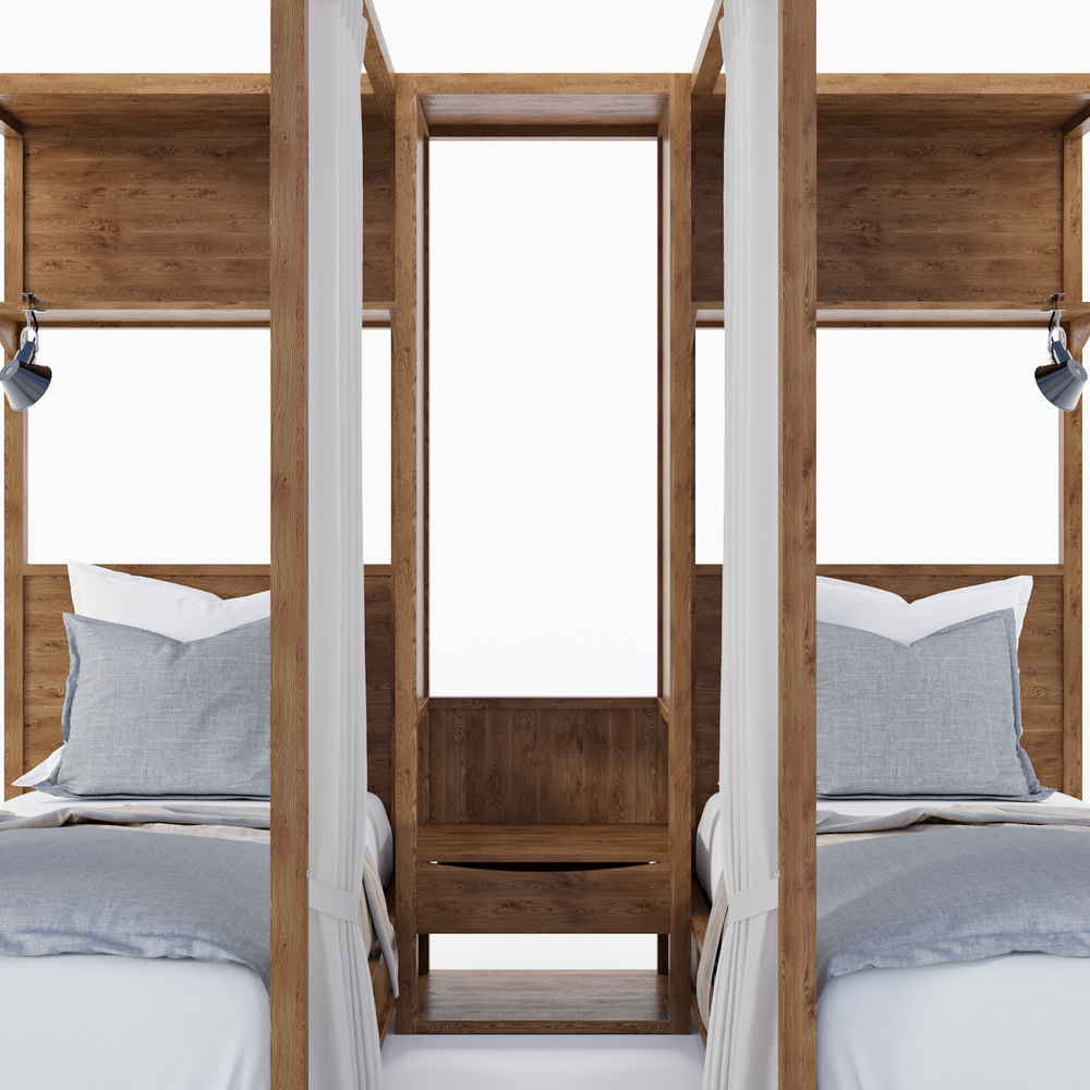 Martindale Canopy Bed-France & Son-FL1542-BedsConnecting Cabinet Unit-8-France and Son