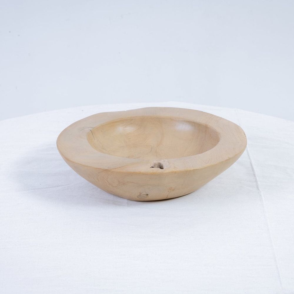 Organic Modern Teak Bowl-France & Son-FL9011WHTS-BowlsSmall-Ivory-10-France and Son
