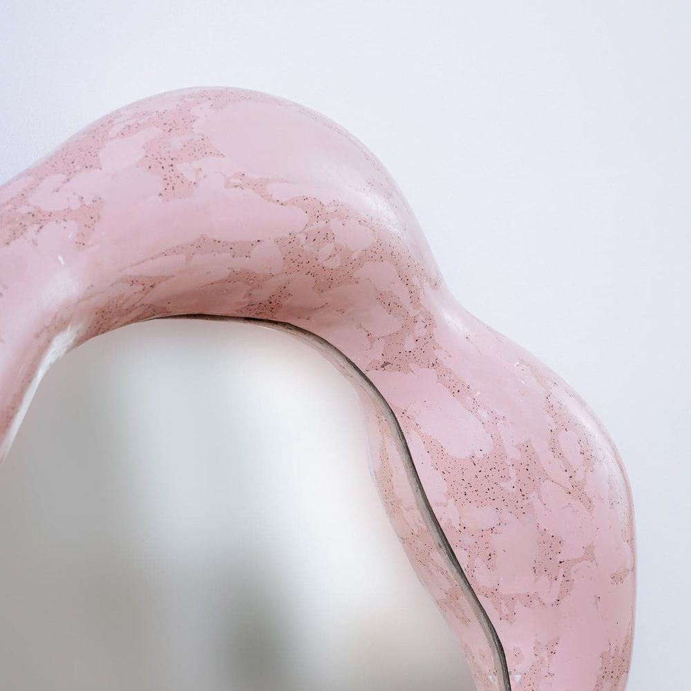 Joleen Wall Mirror-France & Son-FL9058PINK-Mirrors-3-France and Son