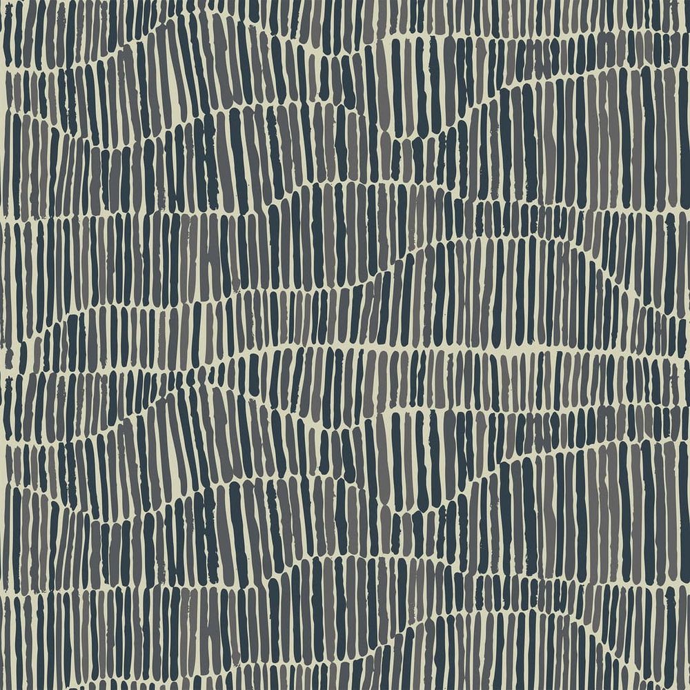 Jamaican Waves Wallpaper-Mitchell Black-MITCHB-WCFM10-BL-PM-10-Wall PaperPatterns Stone Blue-Premium Matte Paper-1-France and Son