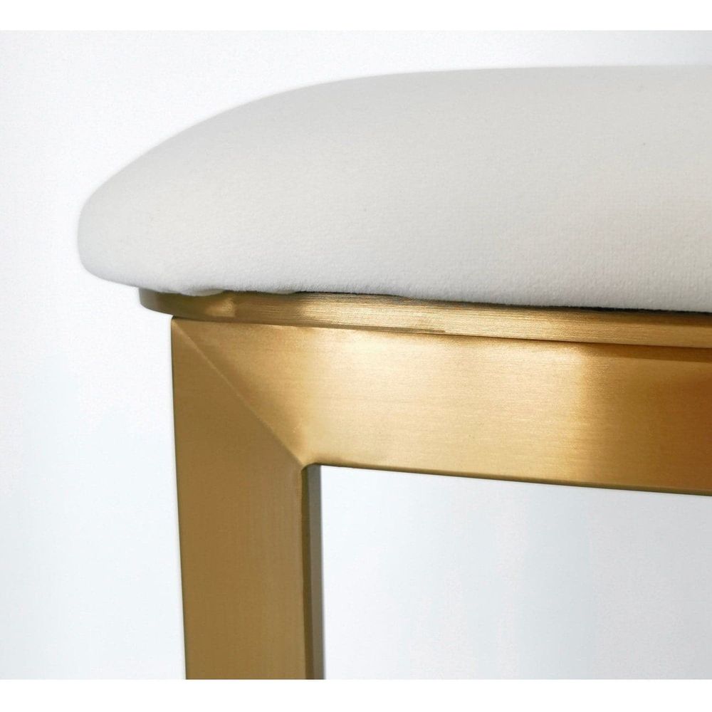 Yabu Counter Stool-France & Son-FMS004C-BGEGLD-Bar StoolsGold / Off-White Velvet-4-France and Son