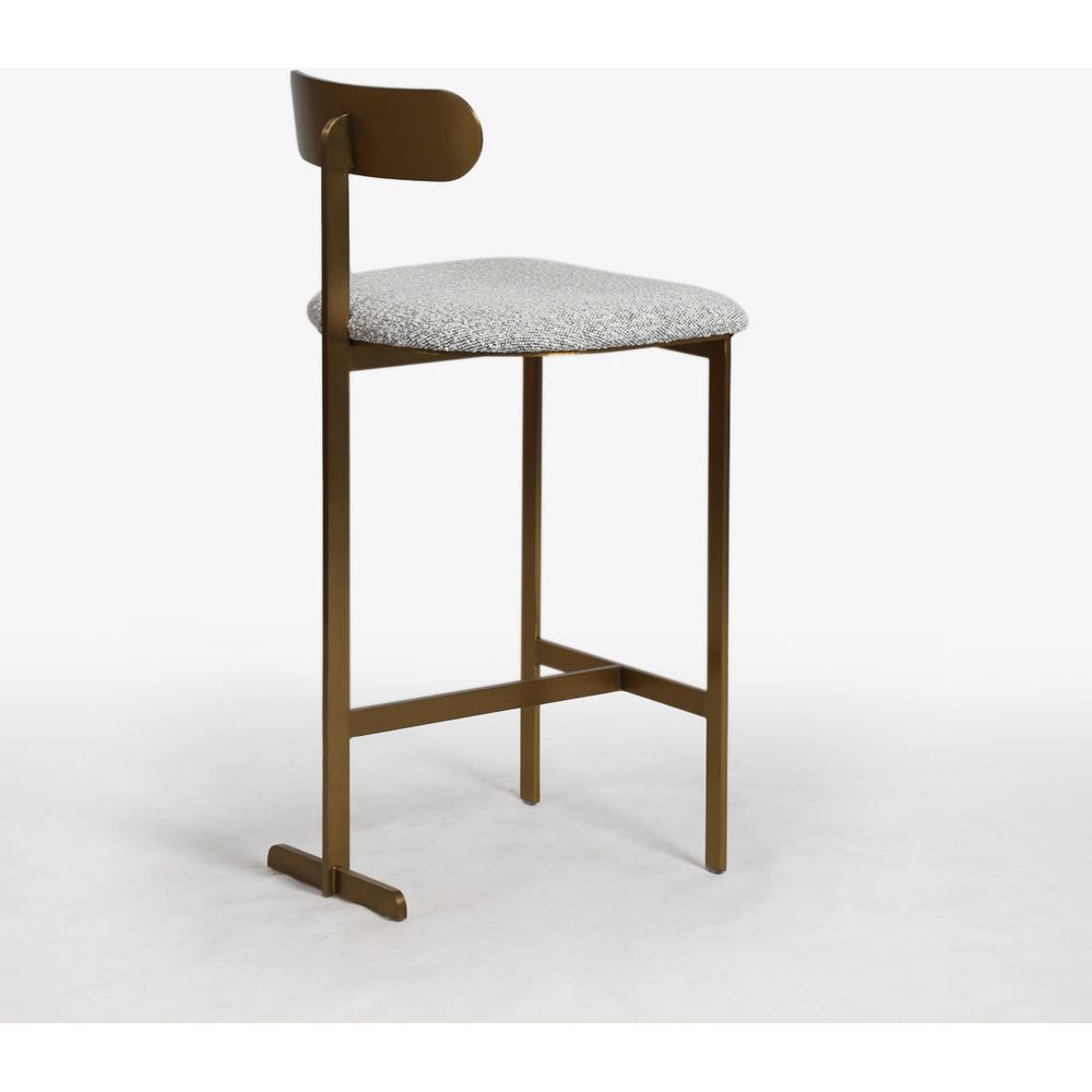 Yabu Counter Stool-France & Son-FMS004C-BGEGLD-Bar StoolsGold / Off-White Velvet-9-France and Son