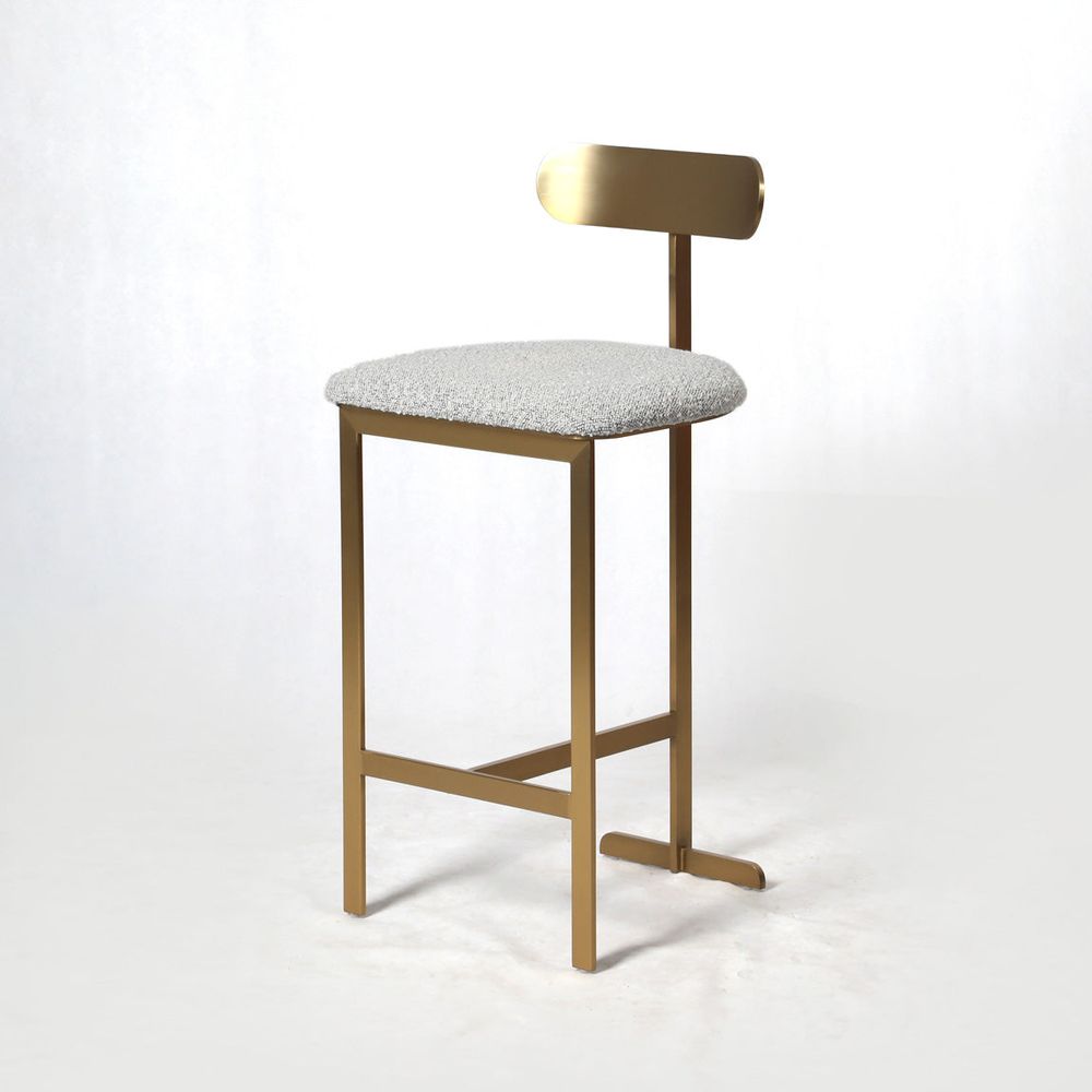 Yabu Counter Stool-France & Son-FMS004C-BGEGLD-Bar StoolsGold / Off-White Velvet-8-France and Son
