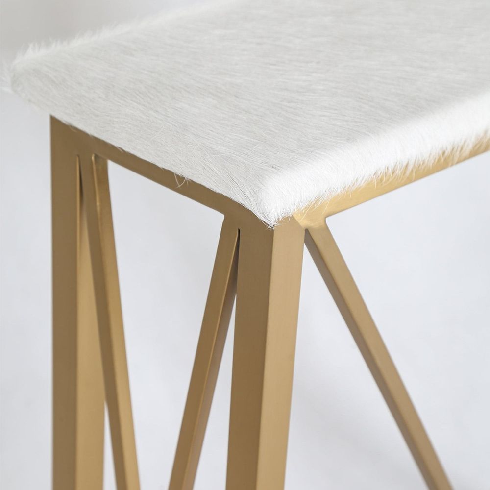 Hair on Hide Console Table - Gold Frame