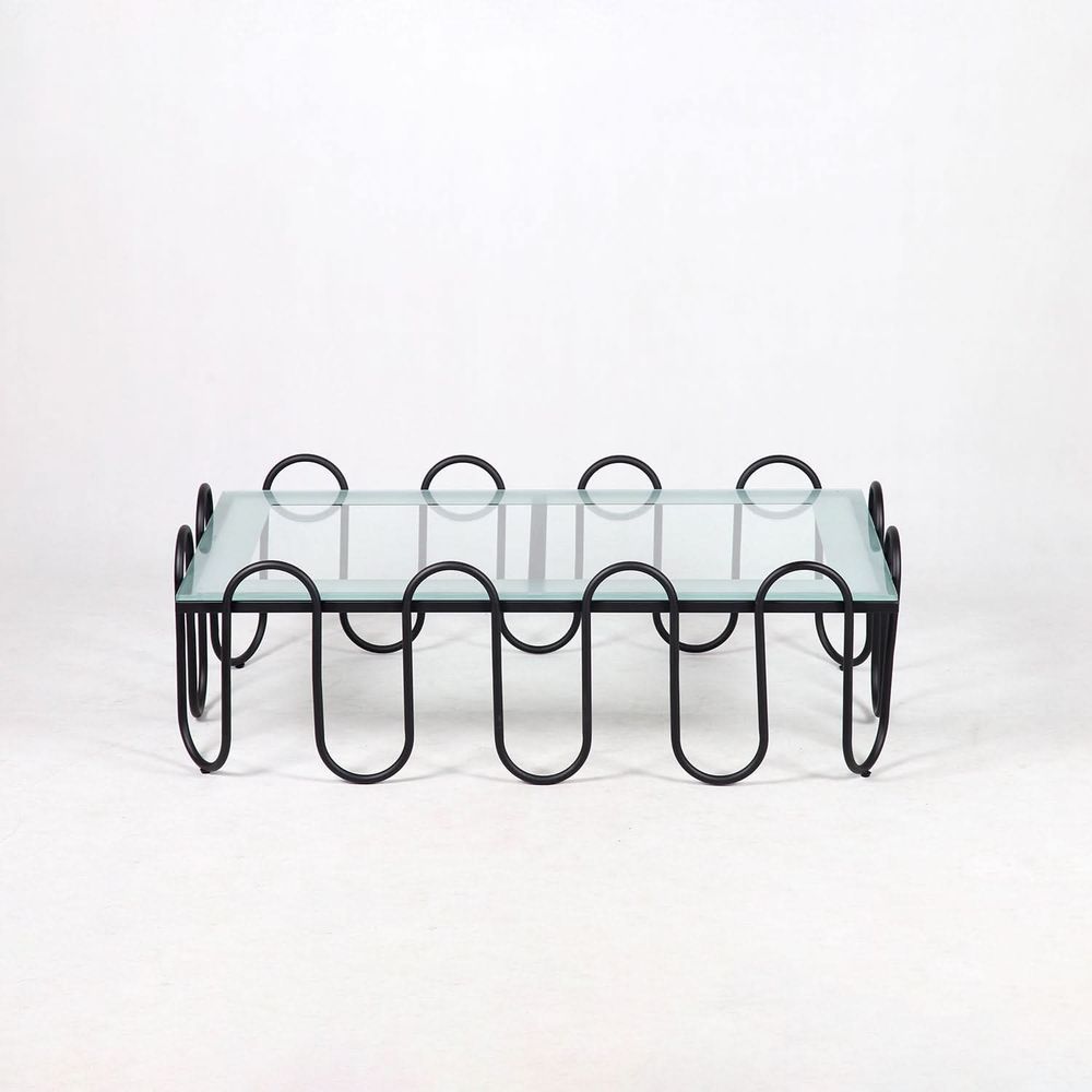 Ripple Rectangle Coffee Table with Glass Top