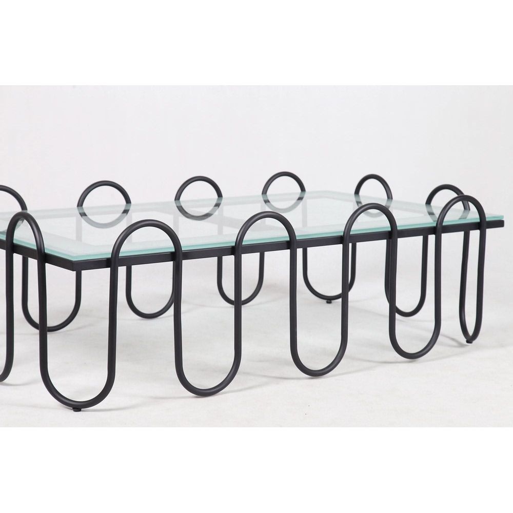 Ripple Rectangle Coffee Table with Glass Top