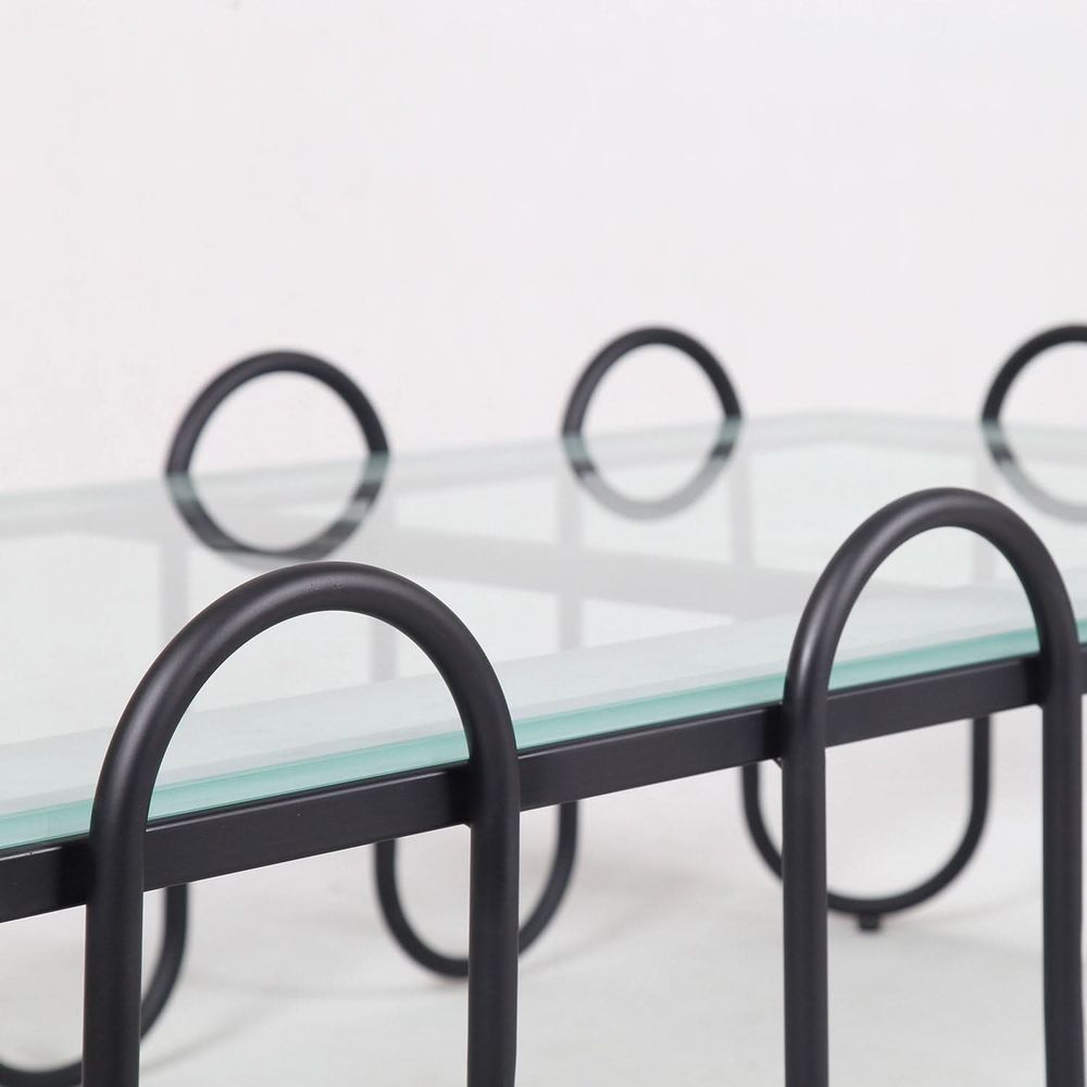 Ripple Rectangle Coffee Table with Glass Top