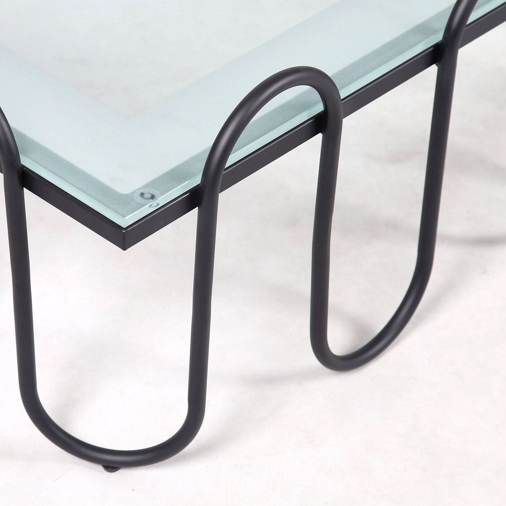 Ripple Rectangle Coffee Table with Glass Top