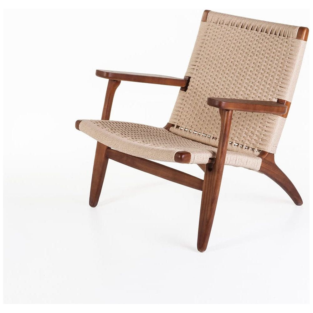Wegner CH25 Lounge Chair-France & Son-FRC086WALNUT-Lounge ChairsBrown-Single-1-France and Son
