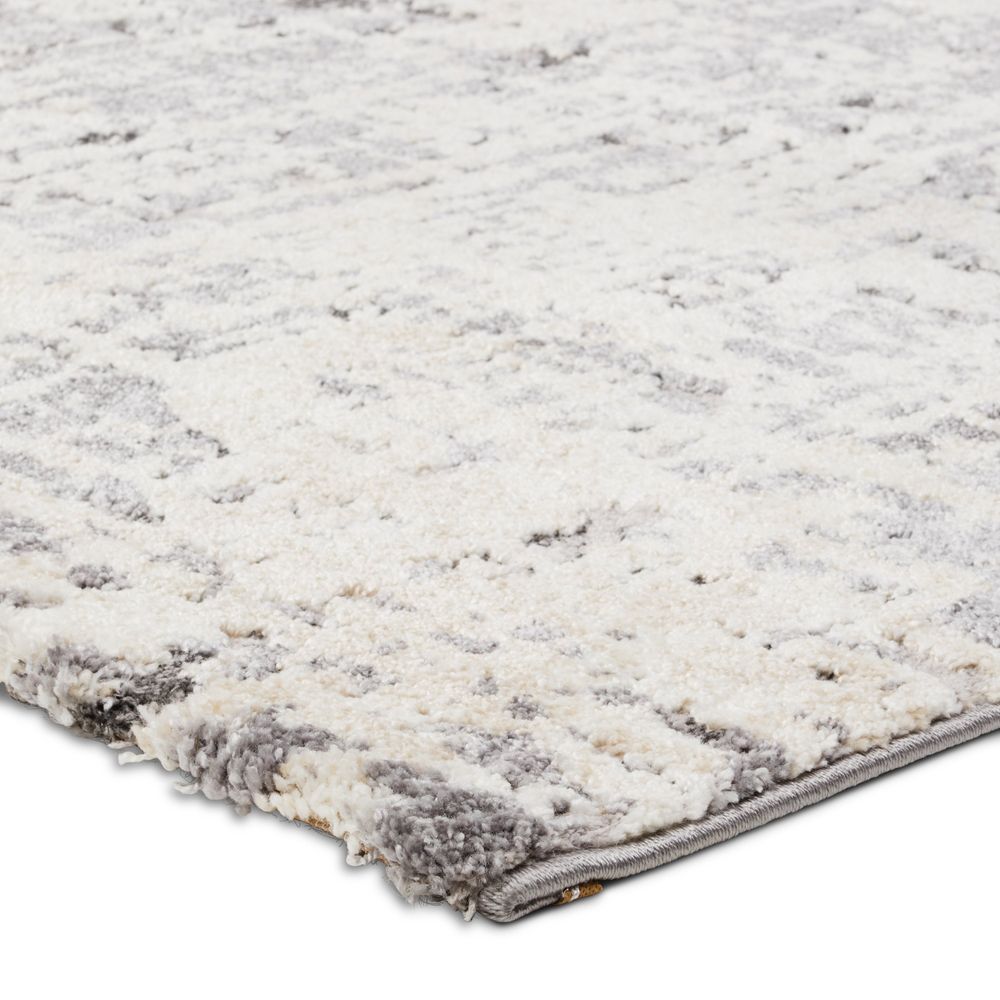 Merine Giulia Abstract Gray/Cream Runner Rug (3'X10')