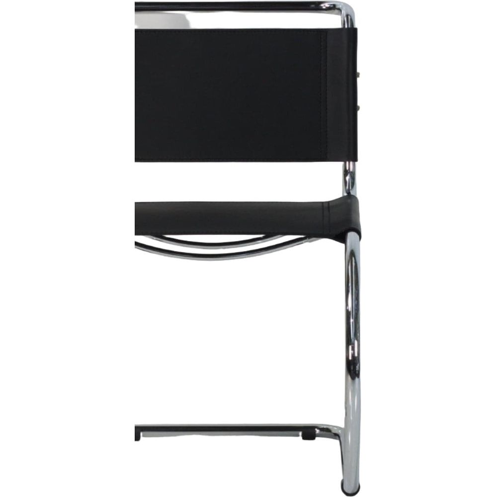 Italian Mies Van Der Rohe Leather Chair-France & Son-FSC120BLK-Dining ChairsSingle-4-France and Son