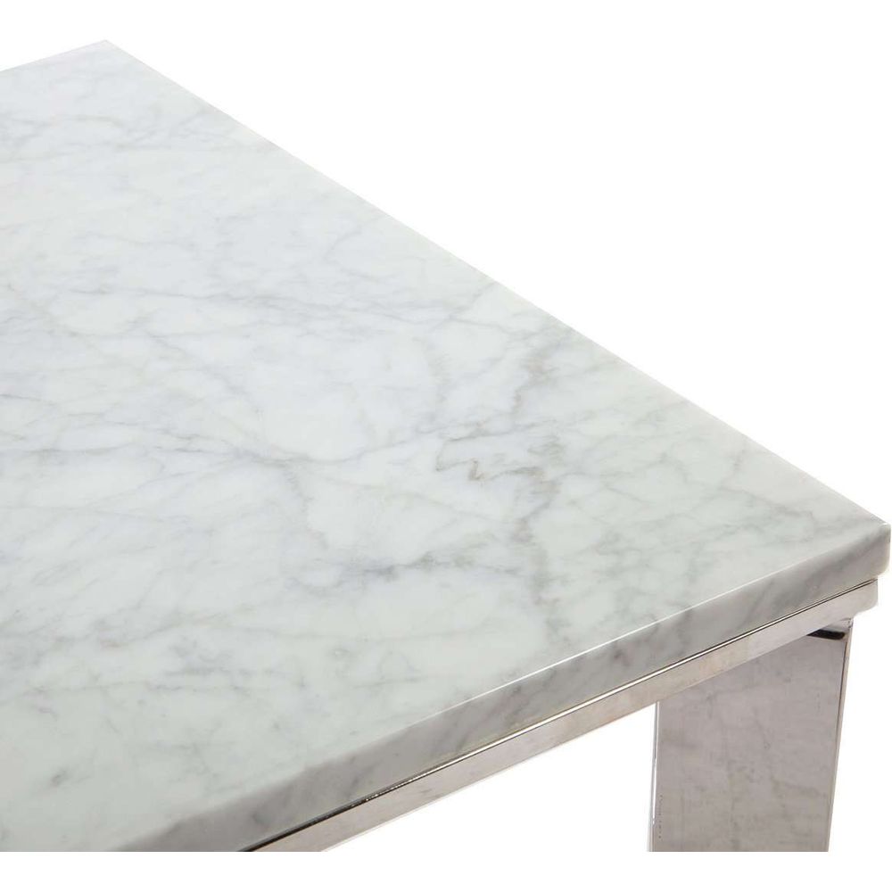 Carrara Marble Parma Table - Square-France & Son-FV8618WHT-Side Tables-3-France and Son