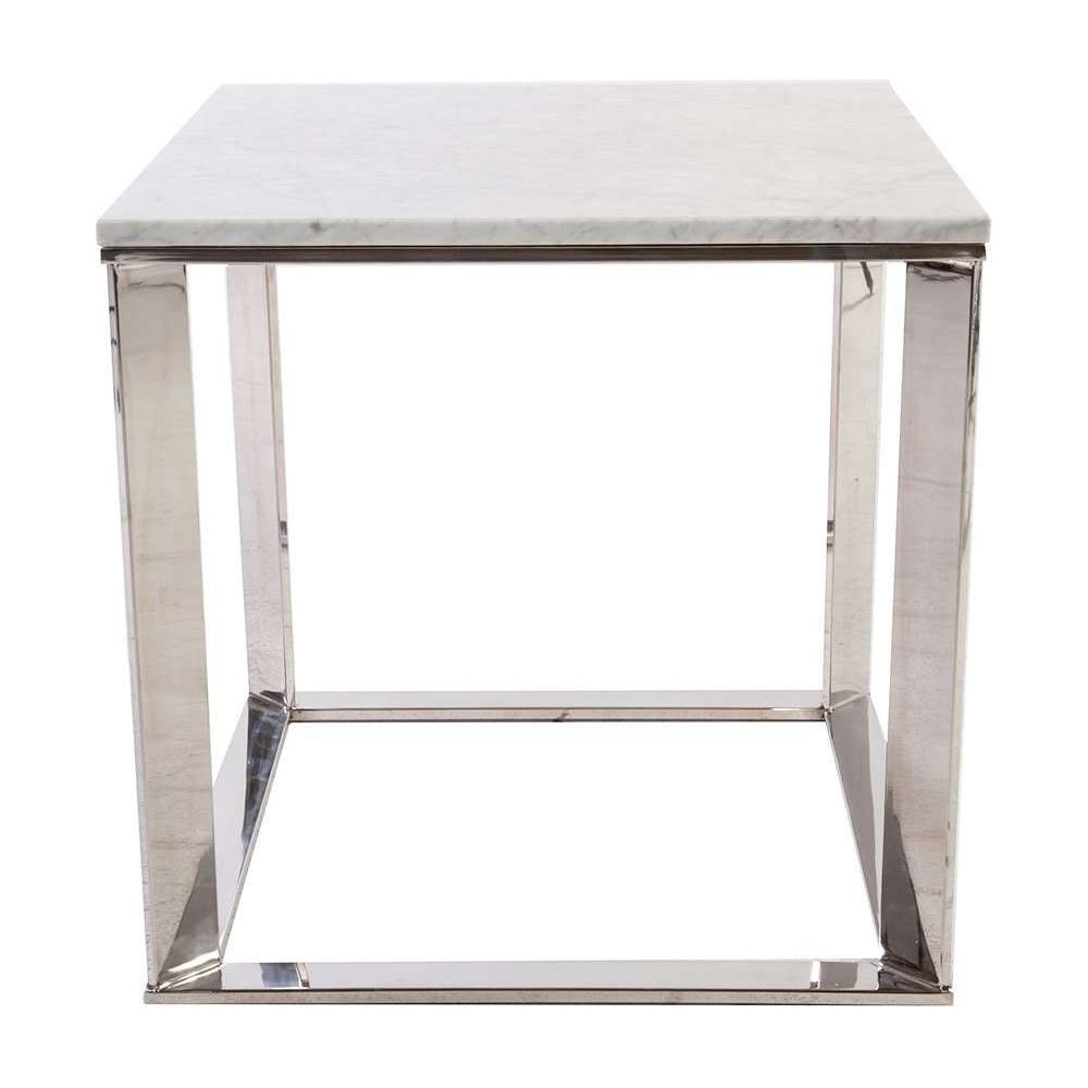 Carrara Marble Parma Table - Square-France & Son-FV8618WHT-Side Tables-2-France and Son