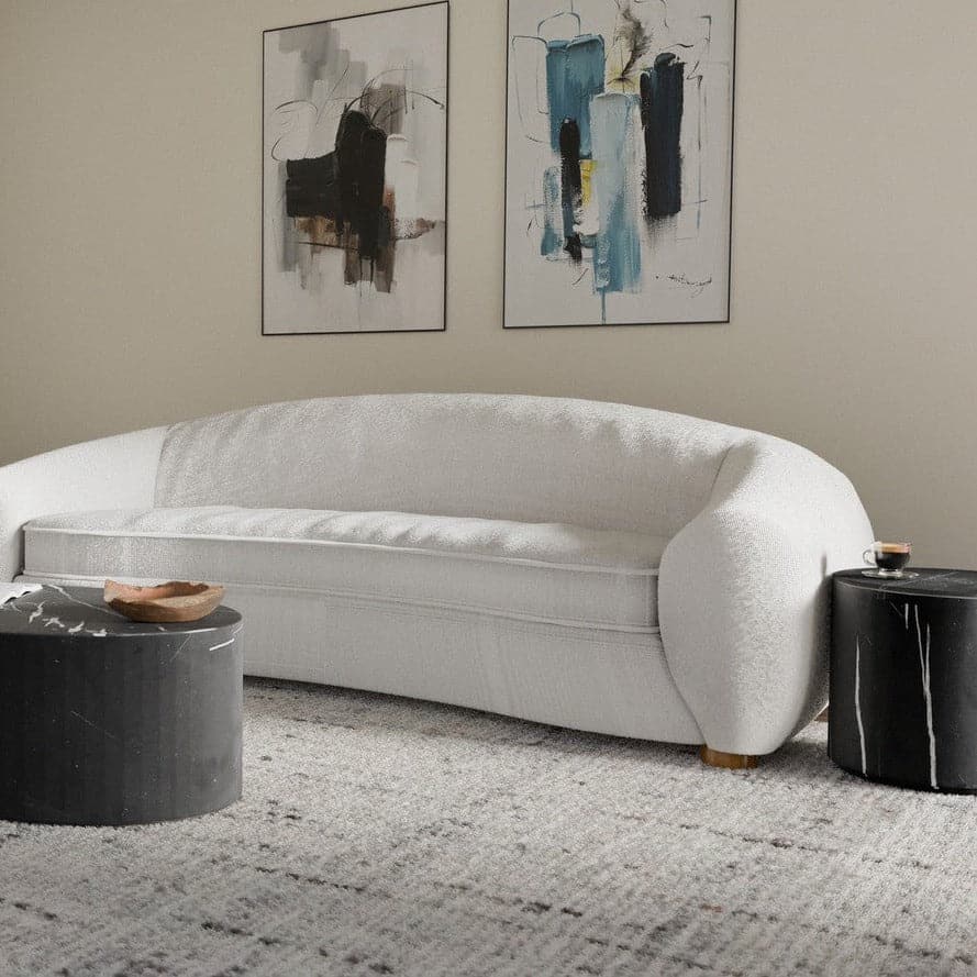 Nero Marquina Black Marble Monolith Drum Accent Table-France & Son-FVT042MBLK-Side Tables-4-France and Son