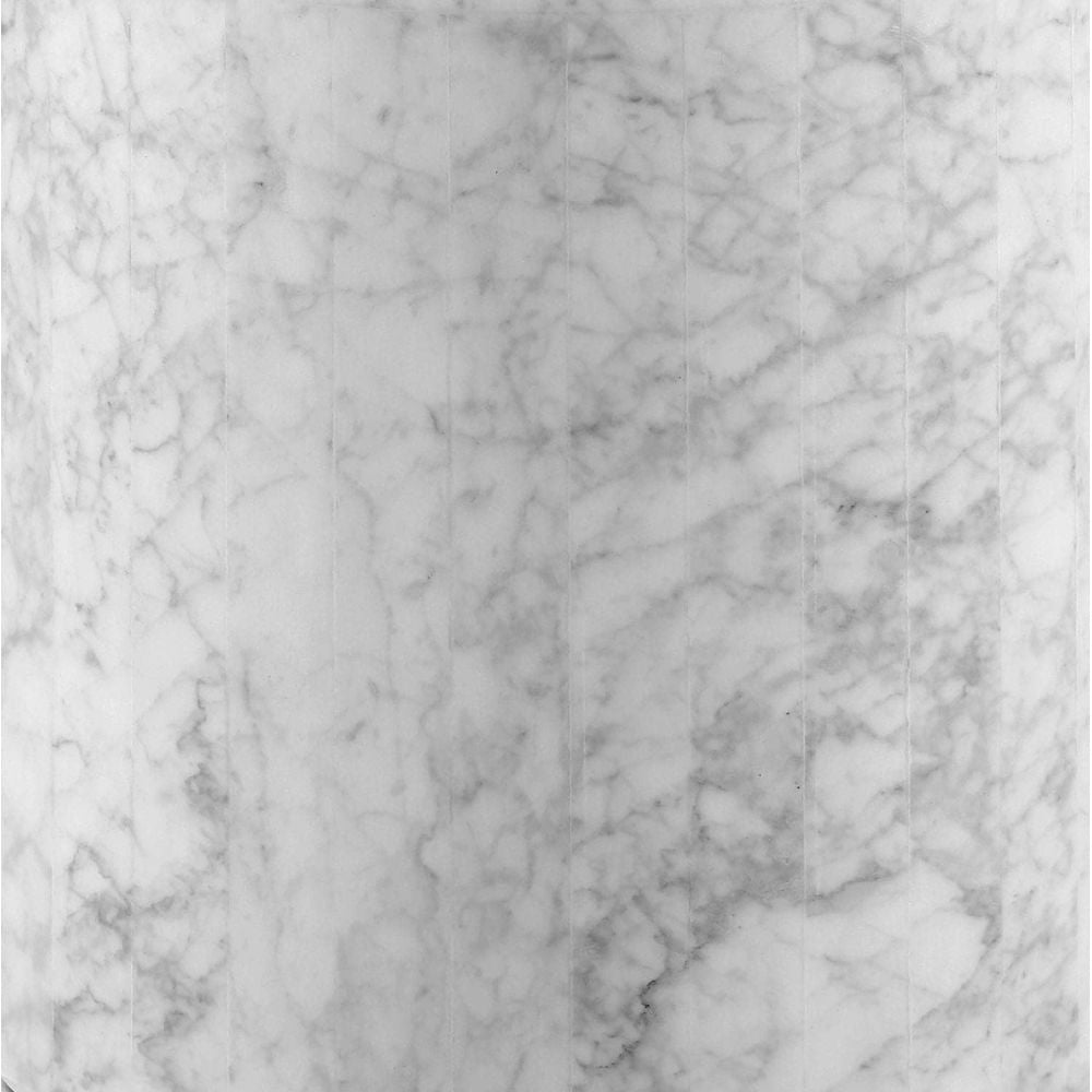 Carrara Marble Drum Side Table - Classico-France & Son-FVT044MWHT-Side Tables-2-France and Son