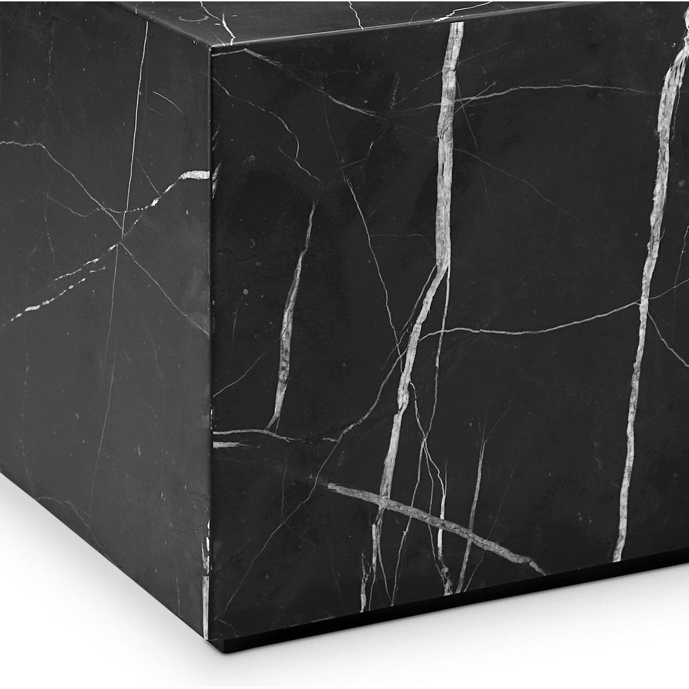 Marble Monolith Square Coffee Table-France & Son-FVT059MWHT-Coffee TablesWhite-4-France and Son