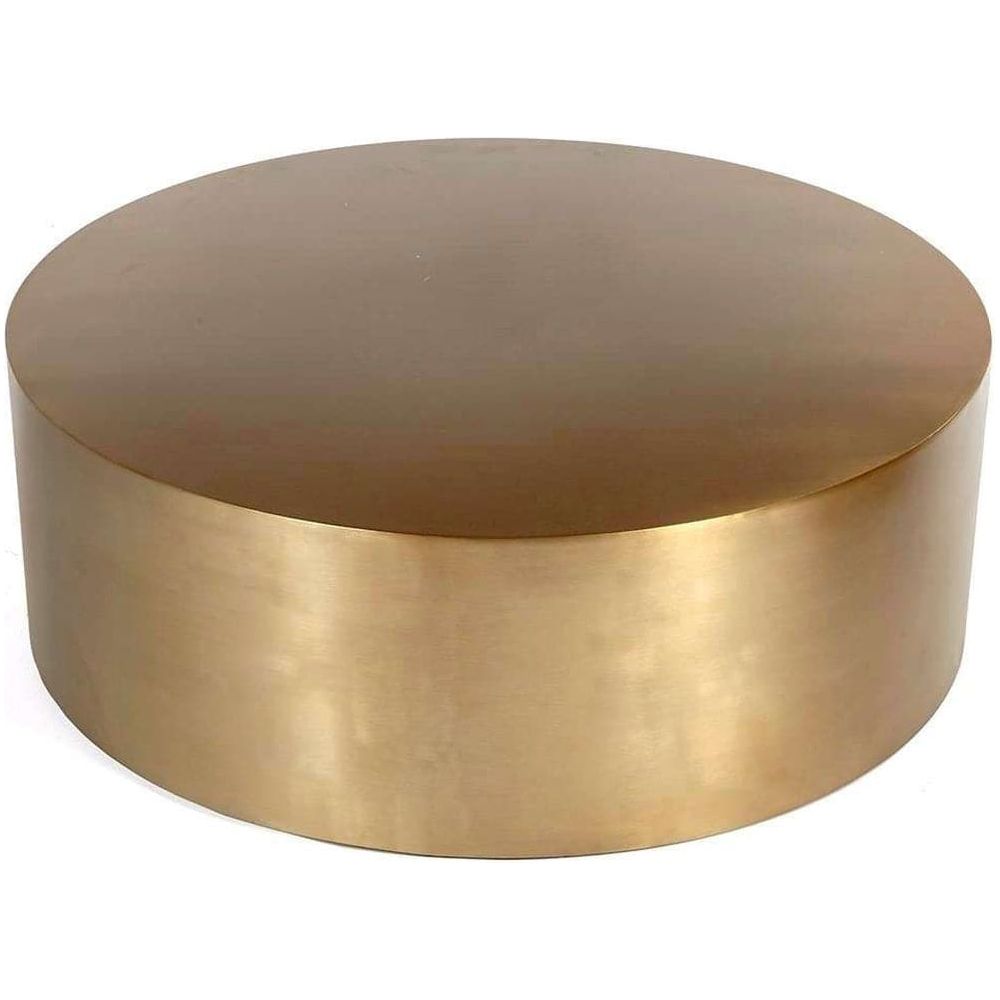 Milo Brass Drum Coffee Table - Round-France & Son-FVT149BRASS-Coffee Tables-2-France and Son
