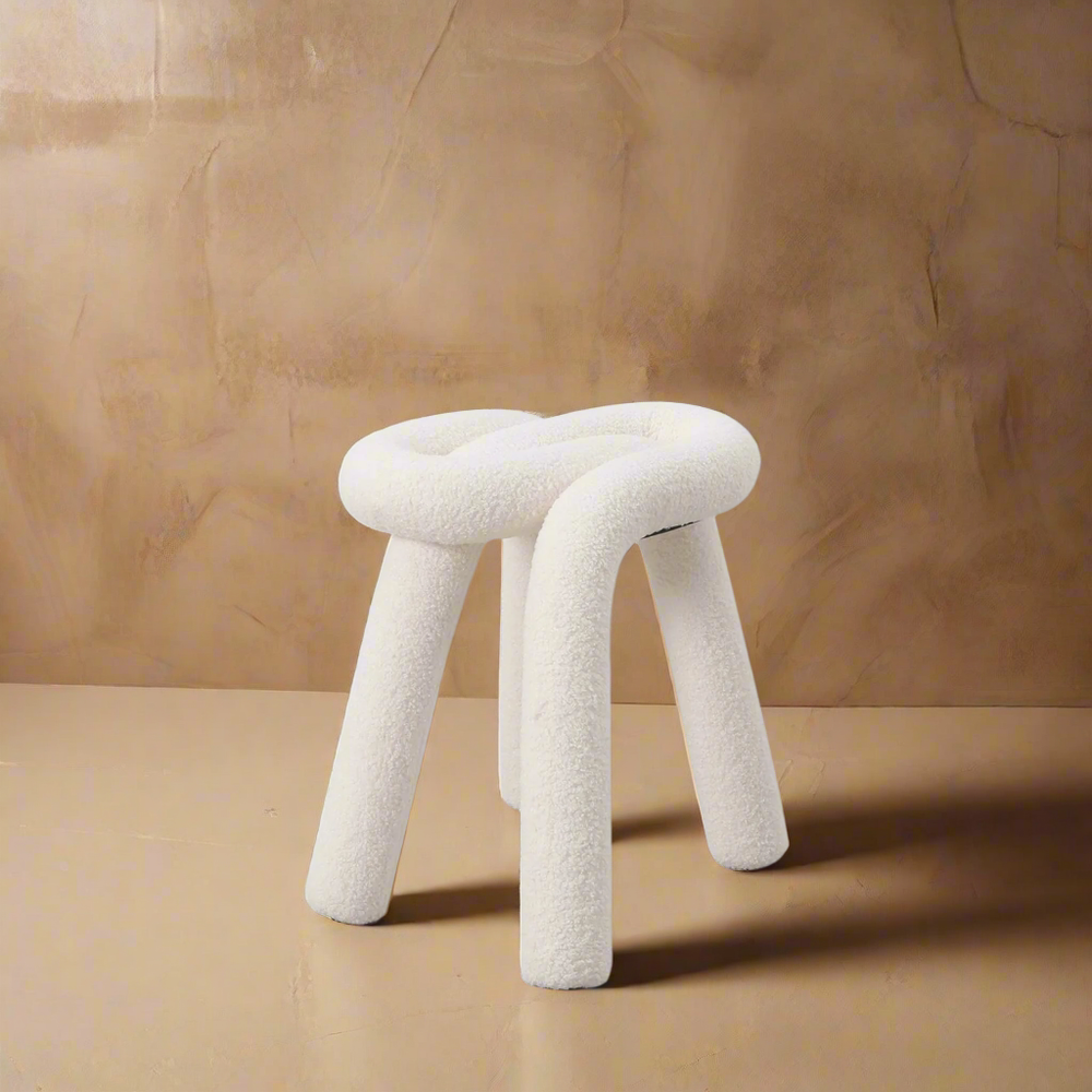 Bold Stool - Limited Edition Shearling-France & Son-FXC1863WHT-Stools & Ottomans-1-France and Son