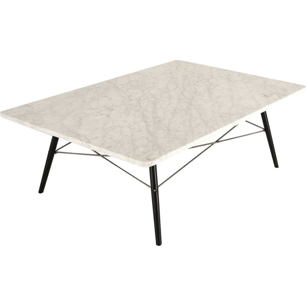 Carrara Marble Eiffel Base Coffee Table-France & Son-FXT1633WHT-Coffee Tables-2-France and Son