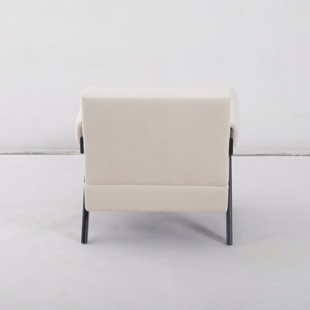 Jeanneret Upholstered Lounge Chair - Black / Beige