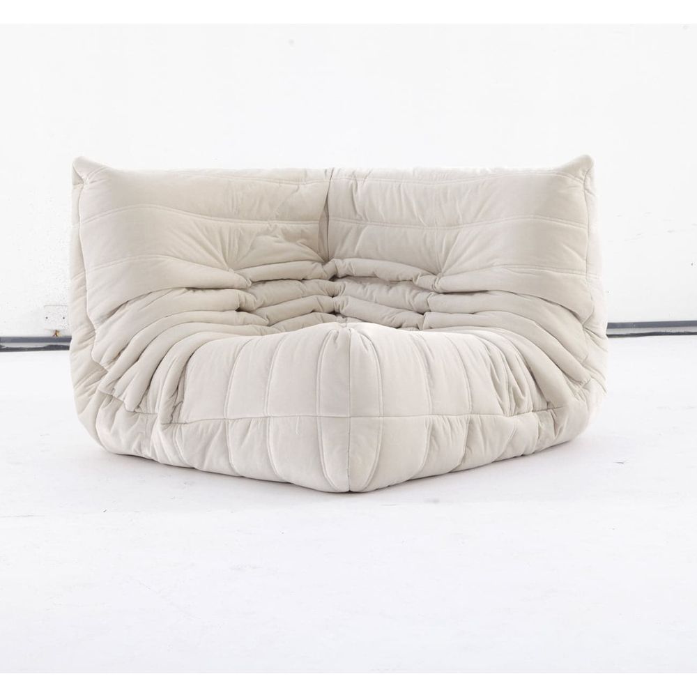 Lazy Lounger Modular Sectional - Velvet-FAS REPRO-FYS0530IVORY-Corner-7-France and Son