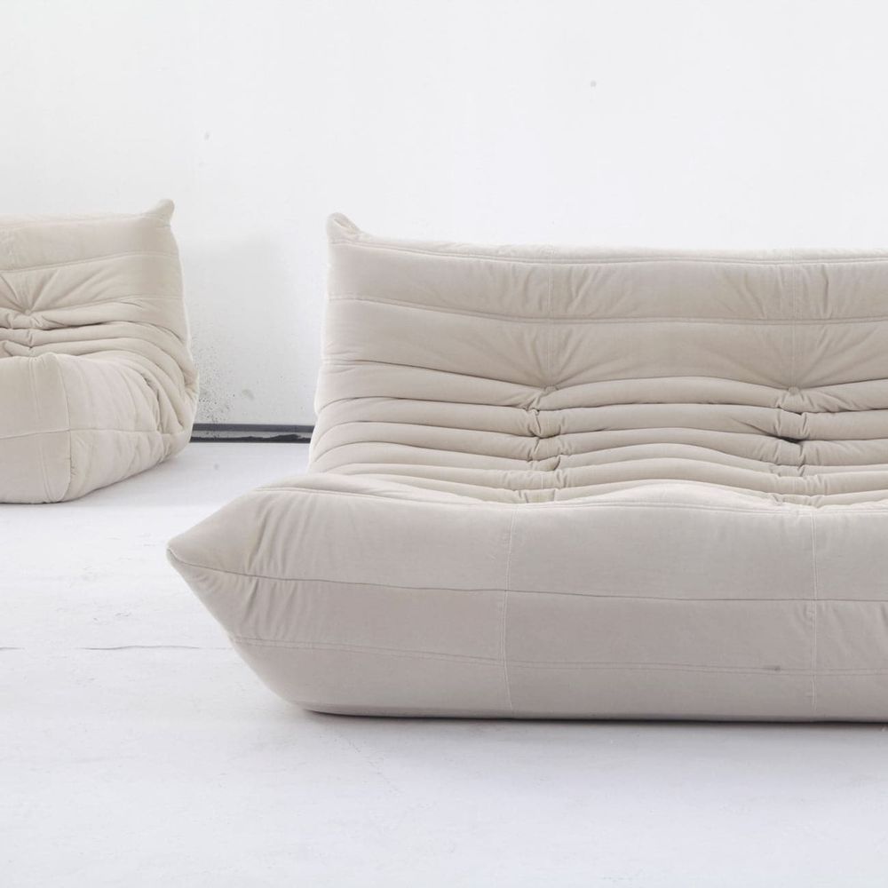 Lazy Lounger Modular Sectional - Velvet-FAS REPRO-FYS0533IVORY-Sofa-3-France and Son