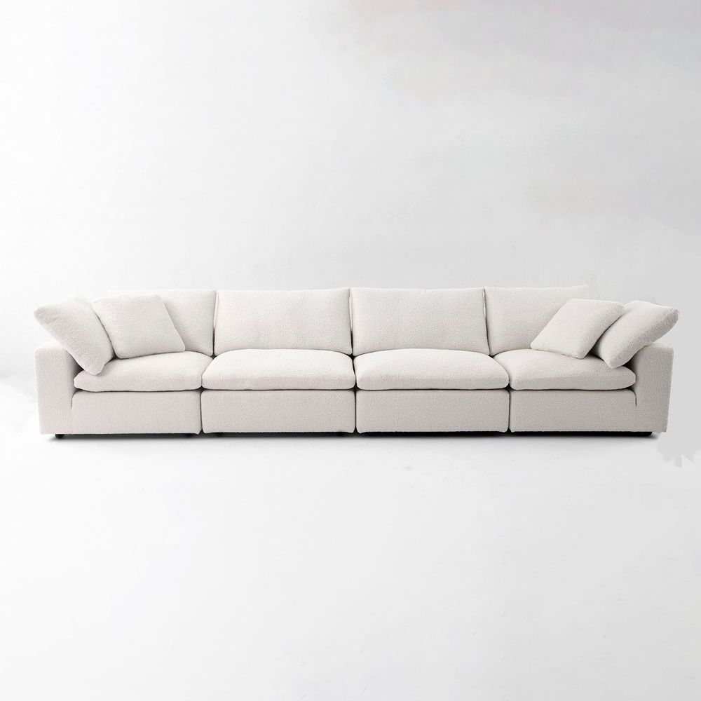 Plush Modular Sectional - Off White Boucle