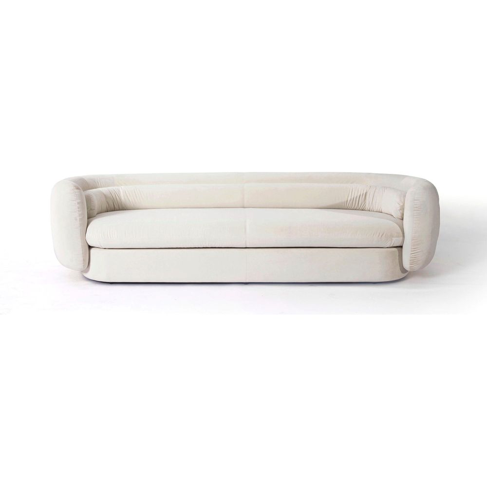 Society Sofa - 99" Beige Velvet