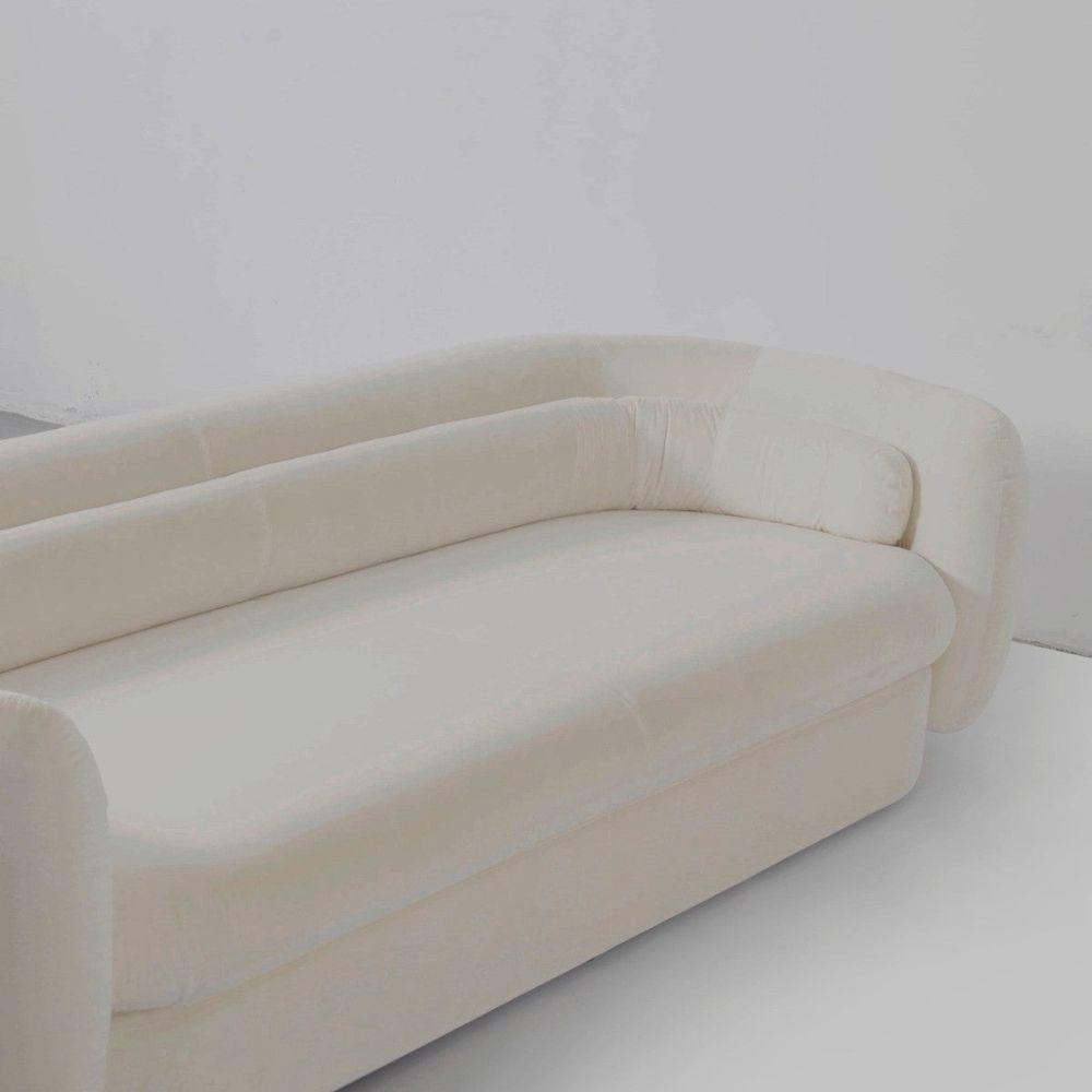 Society Sofa - 99" Beige Velvet