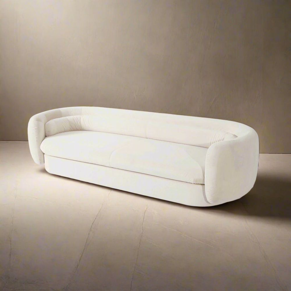 Society Sofa - 99" Beige Velvet