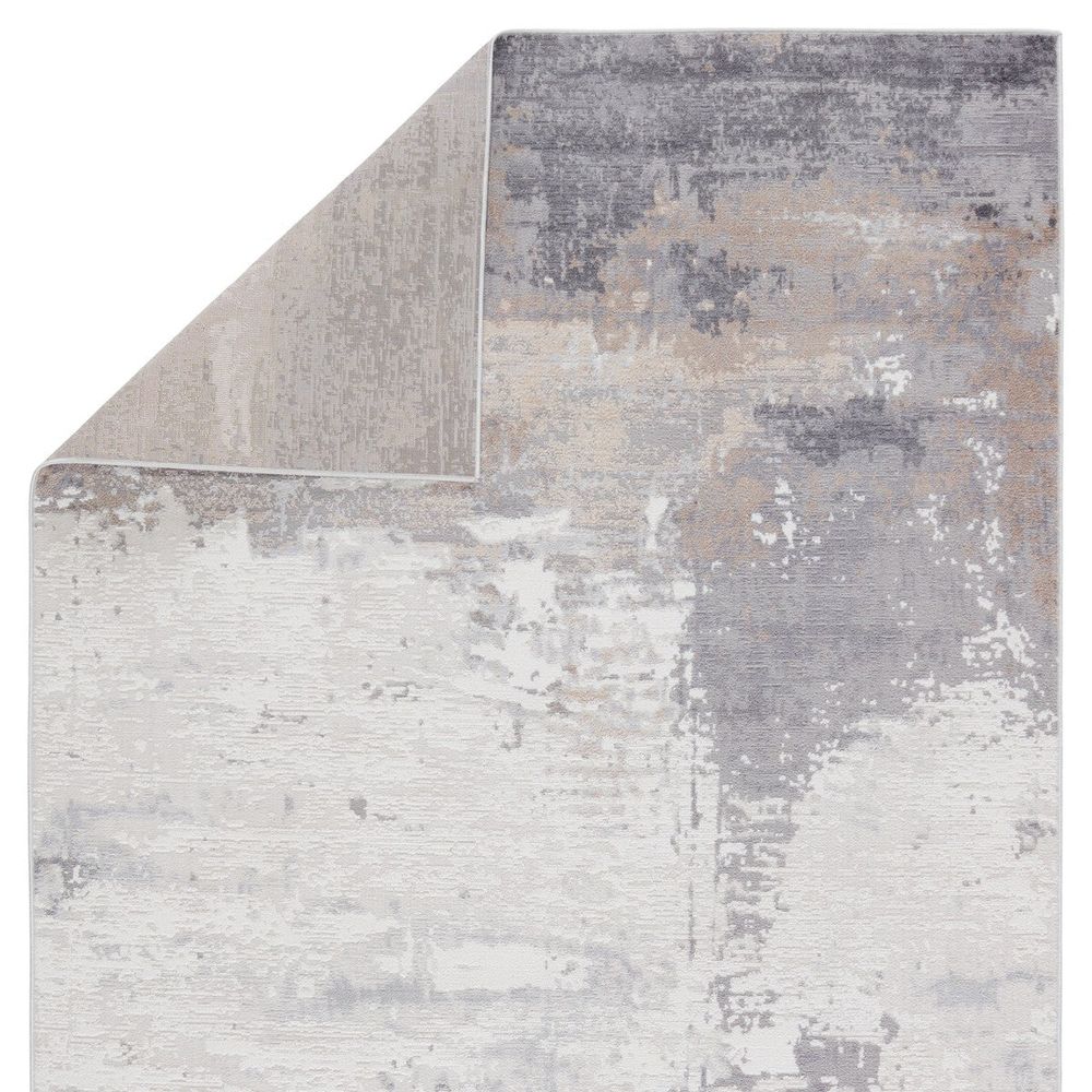 Merine Florence Abstract Gray/ Ivory Runner Rug (3'X12')
