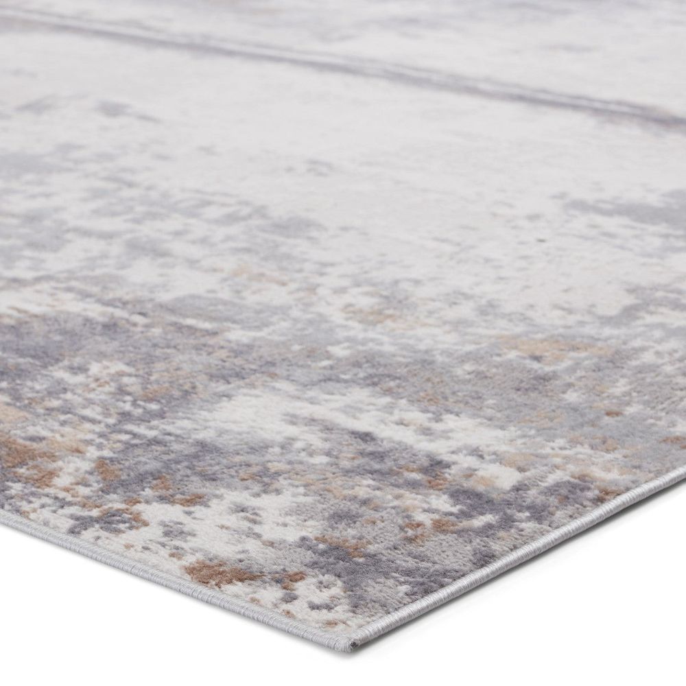 Merine Marcellian Abstract Gray/ Ivory Runner Rug (3'X12')