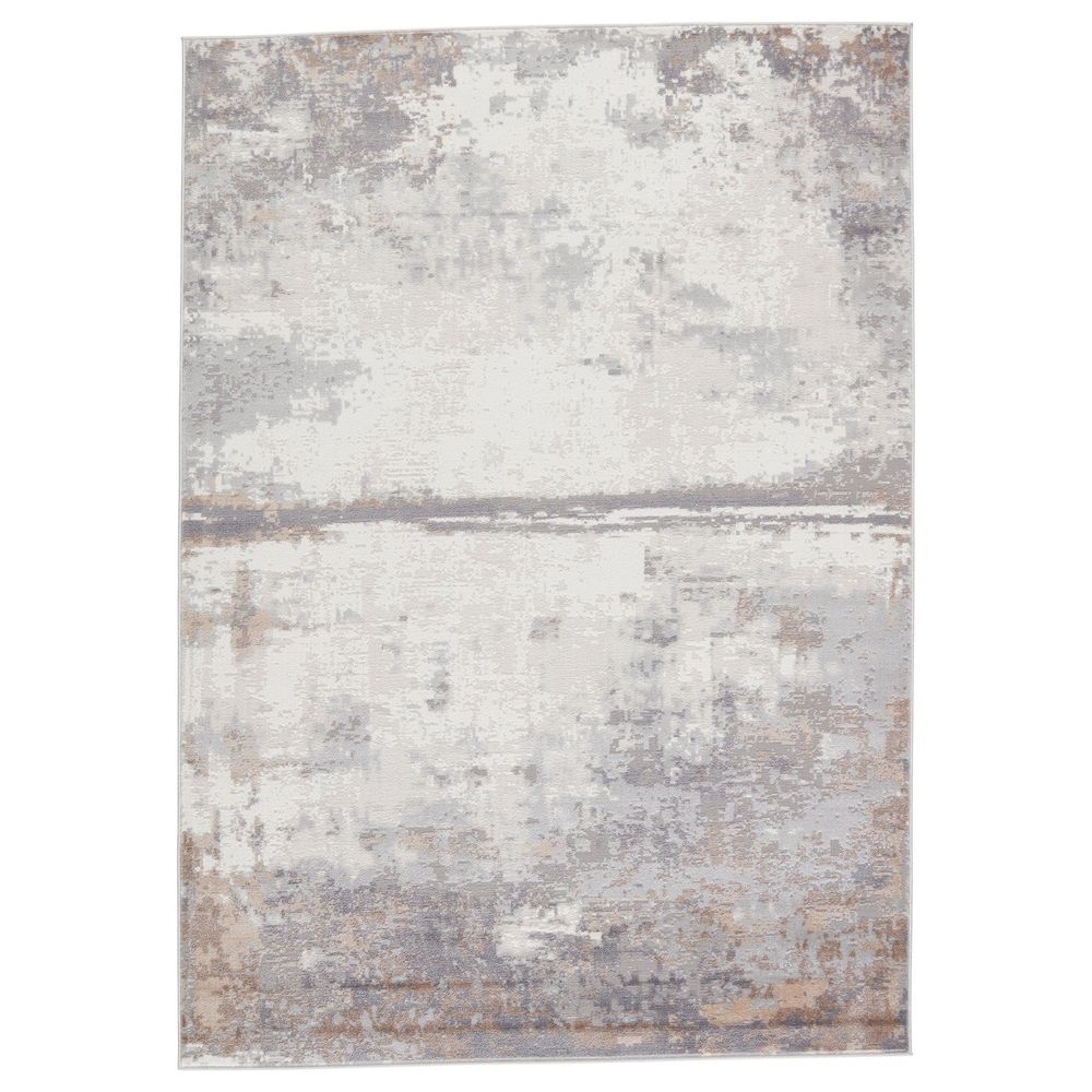 Merine Marcellian Abstract Gray/ Ivory Runner Rug (3'X12')