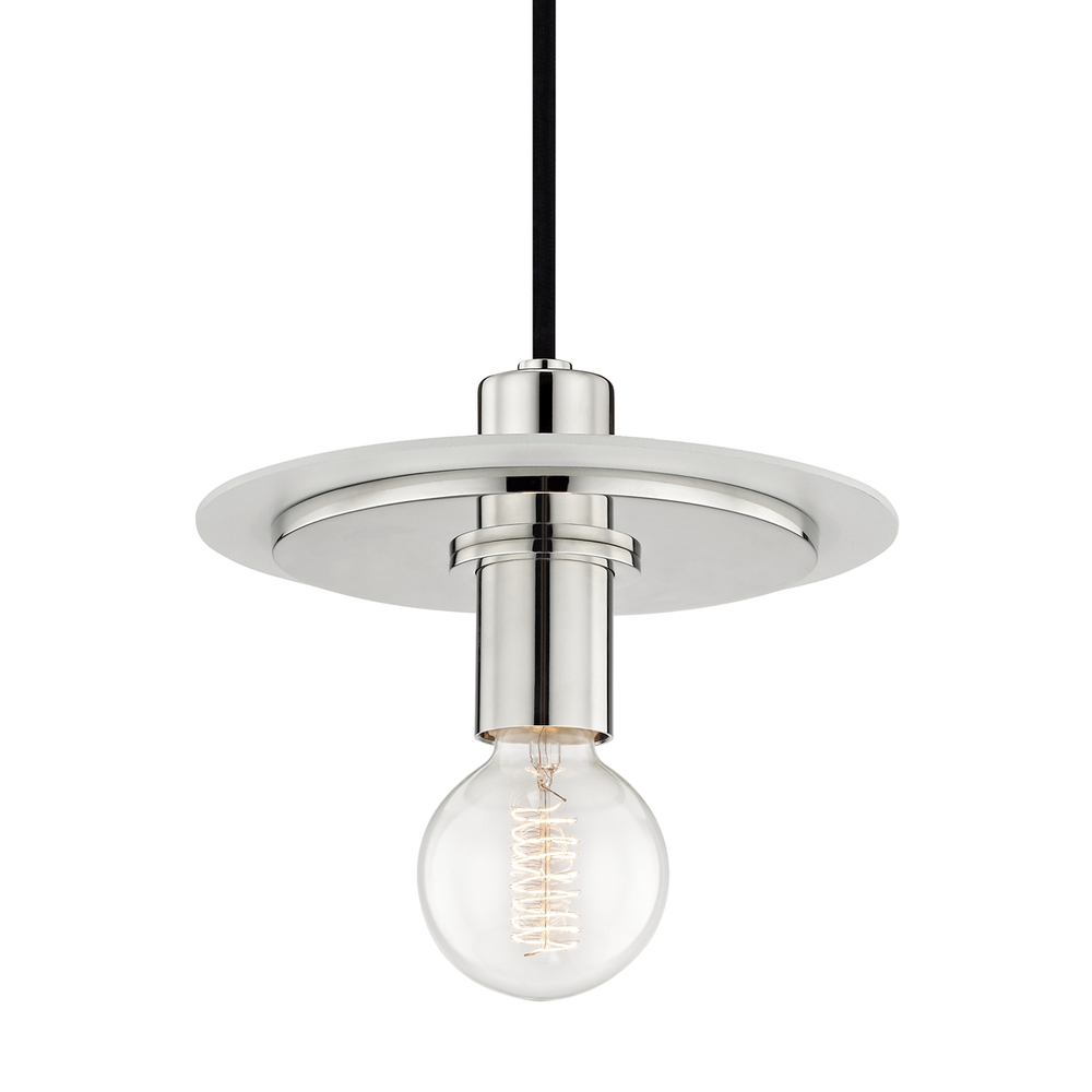 Milo Pendant-Polished Nickel/White