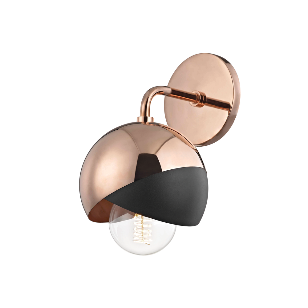 Emma Wall Sconce-Polished Copper/Black