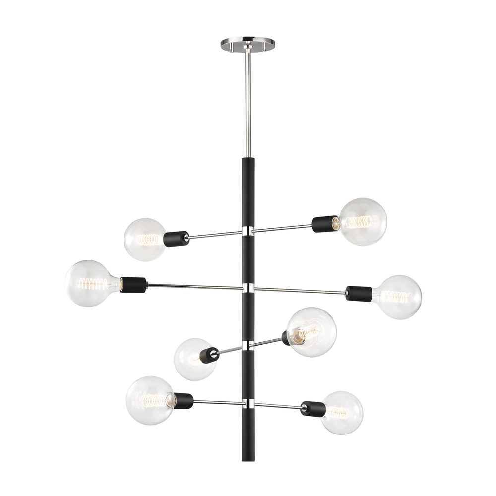 Astrid Chandelier-Polished Nickel/Black