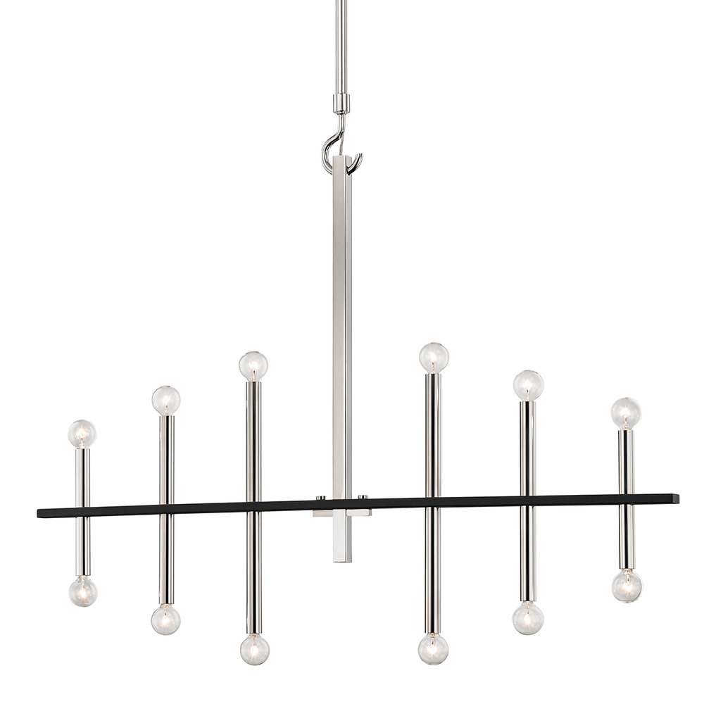 Colette Chandelier-Polished Nickel/Black