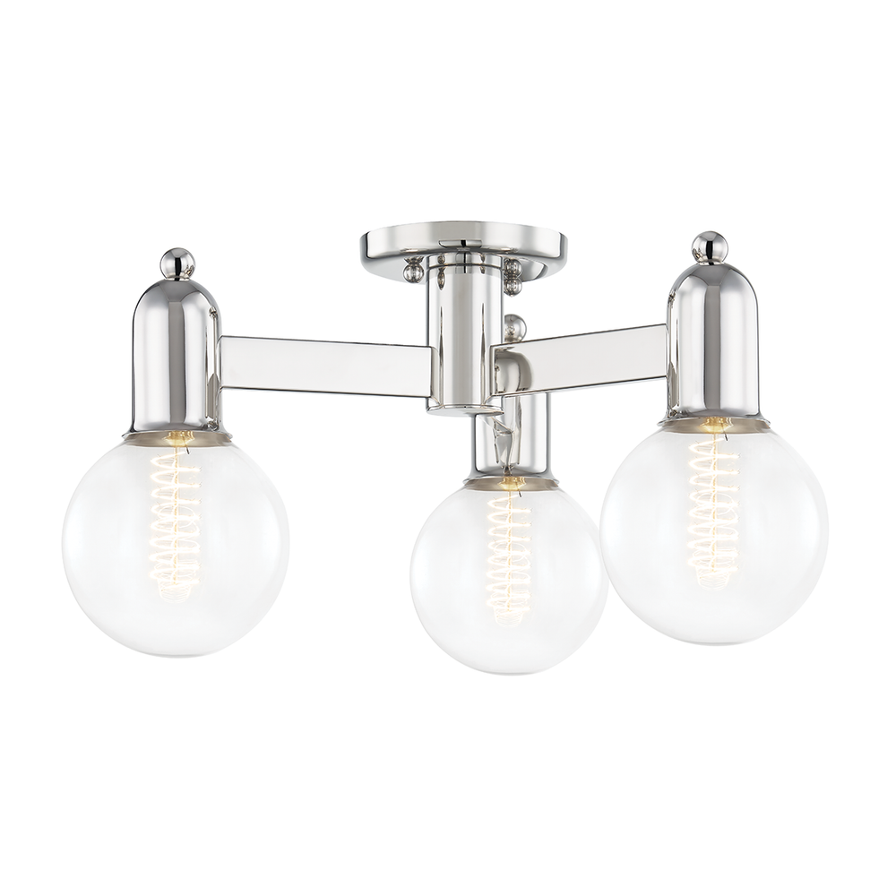 Bryce Semi Flush-Polished Nickel