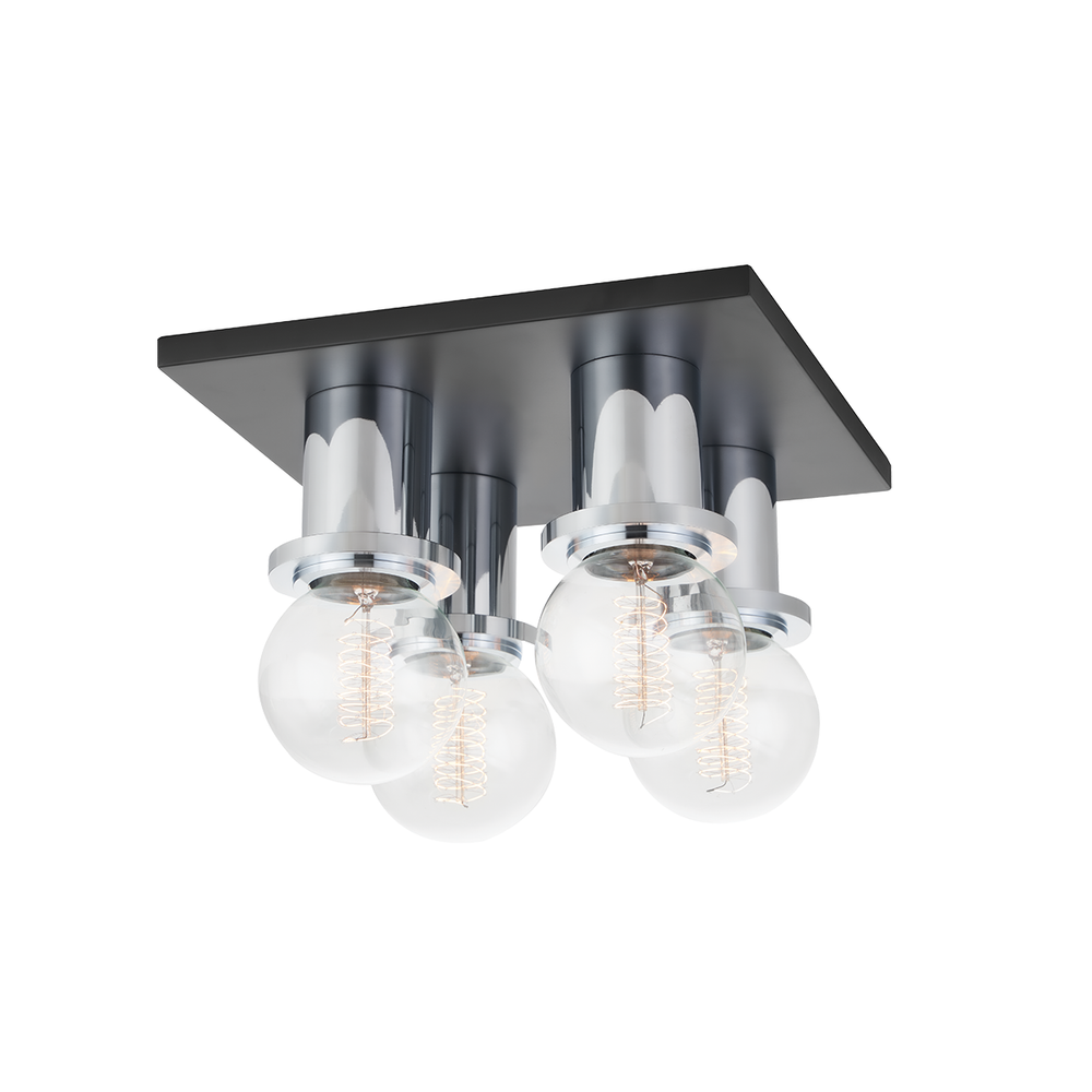 Brandi Flush Mount-Polished Chrome/Soft Black