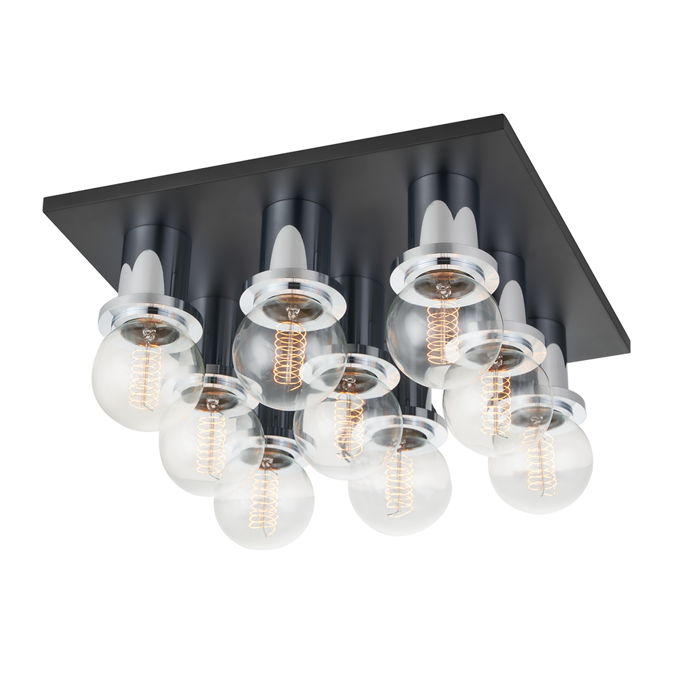 Brandi Flush Mount-Polished Chrome/Soft Black