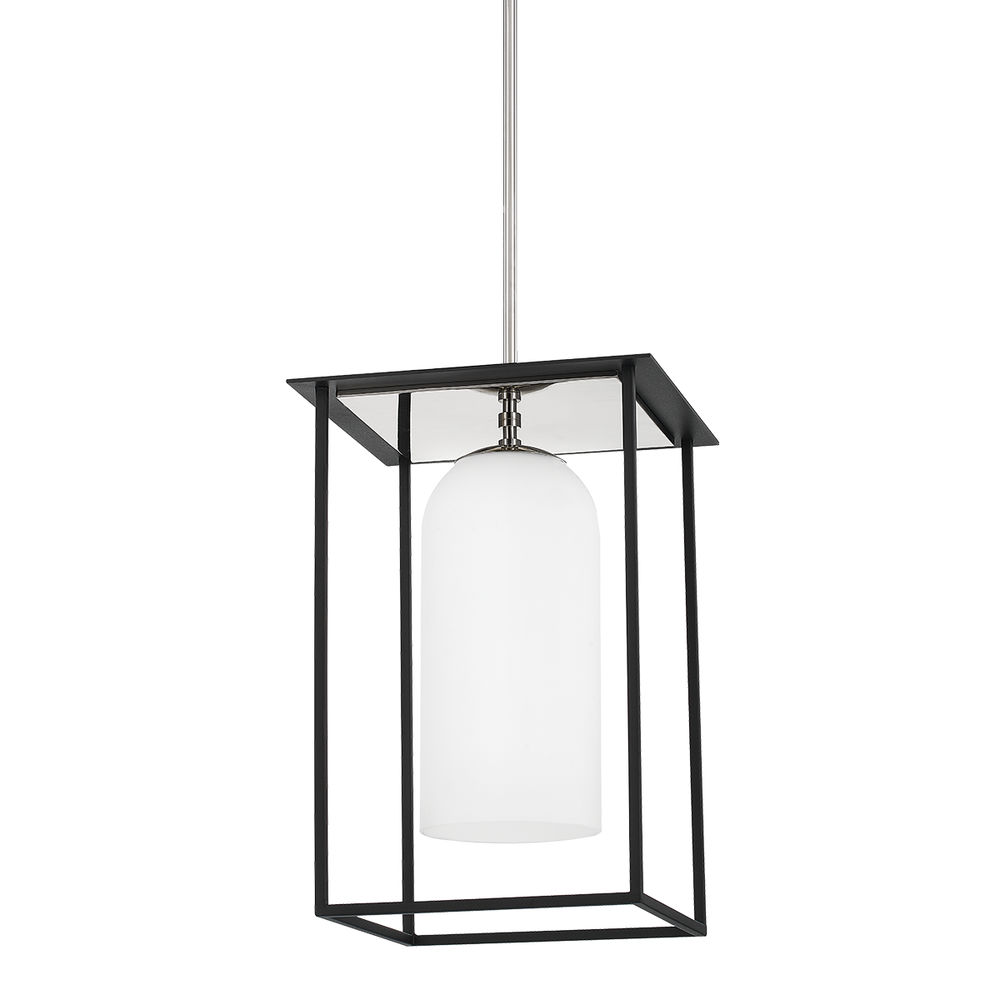 Teres Pendant-Polished Nickel/Textured Black