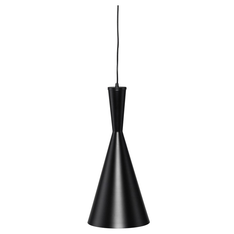 Additional view of Lue Pendant in black and gold, featuring matte exterior finish and ceiling-suspended pendant cord.